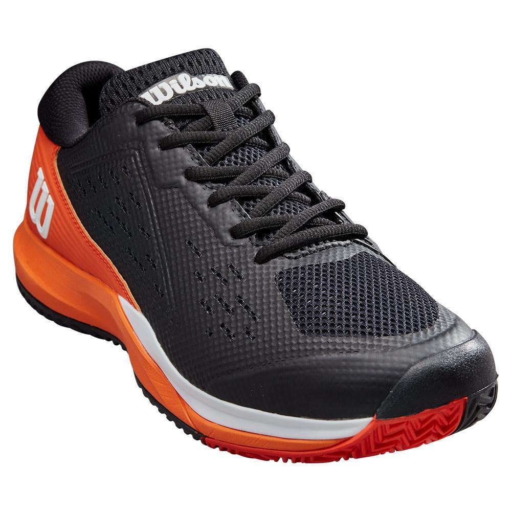 WILSON Rush Pro Ace Tennis Shoes Black/Vermillion Orange/White 12.5 D (M)