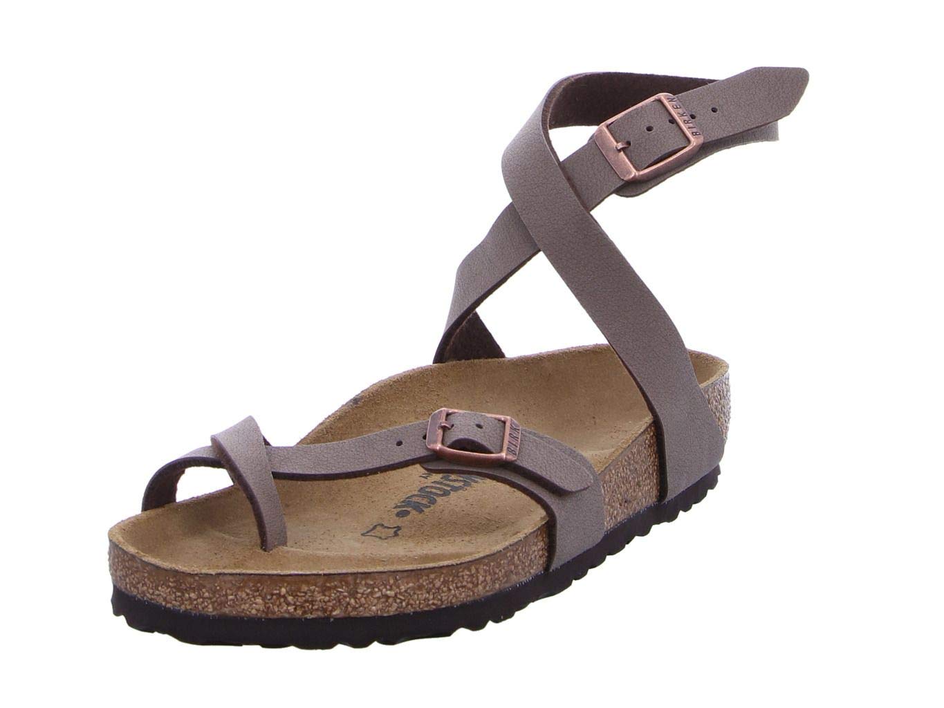 Birkenstock Women's YARA Birko-Flor Nubuck Ankle Strap Sandals, Brown (Mocca Mocca), 5.5 UK