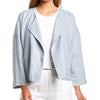 Eileen Fisher Womens Eileen Fisher Petite Drape Front Linen Jacket, Ps, Blue