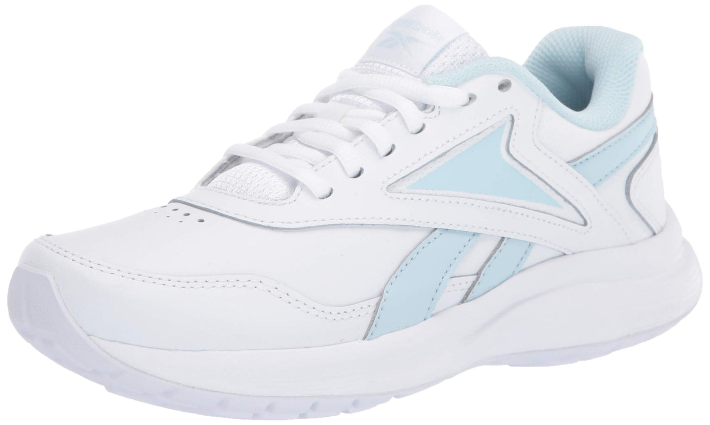 Reebok Walk Ultra 7 DMX Max Walking Womens Shoes, Athletic Black or White Sneakers for Women, Size 5 to 12 Womens Tennis Shoes, White/Glass Blue/Collegiate Royal, 9.5