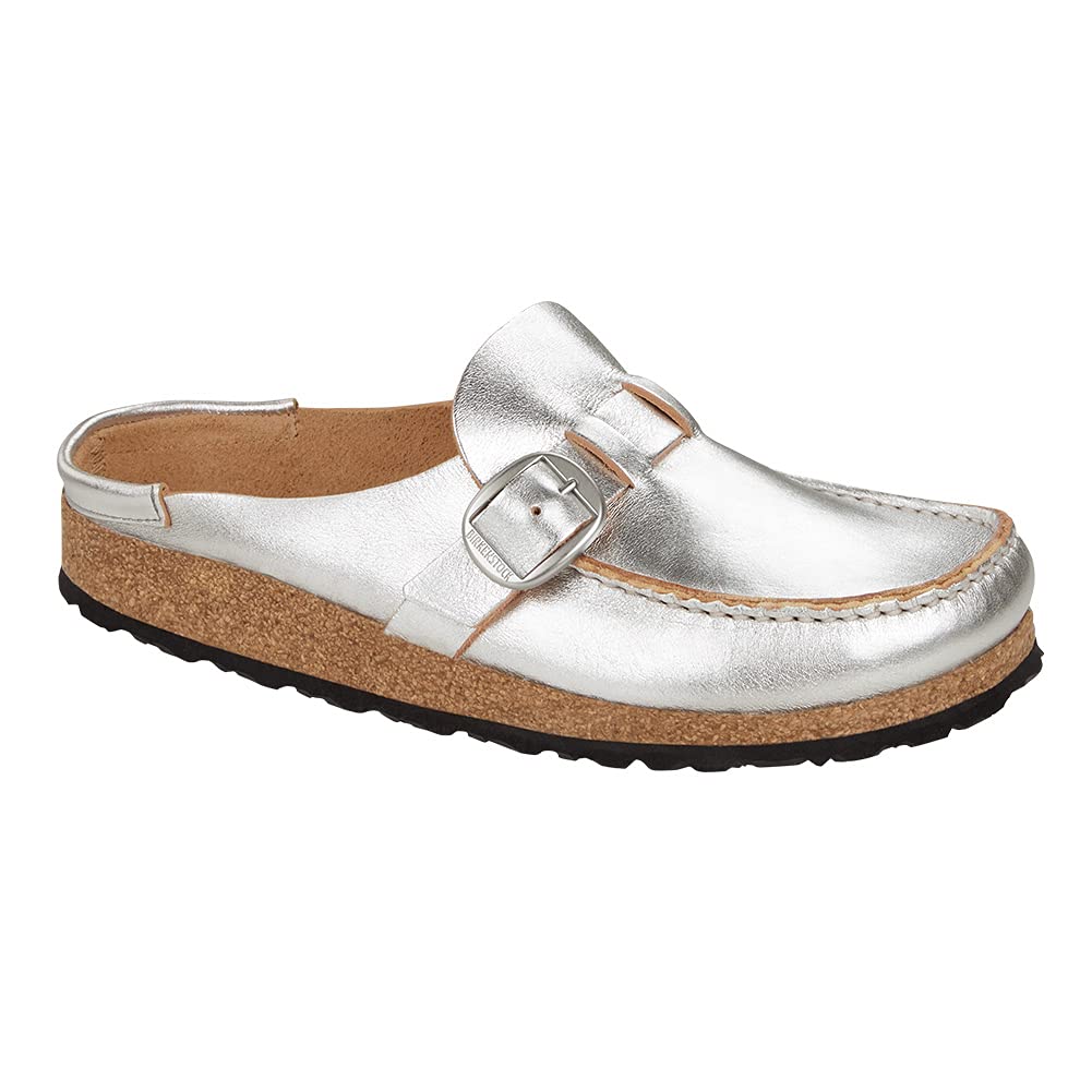 Birkenstock Women's Buckley Leather Silver 39 N
