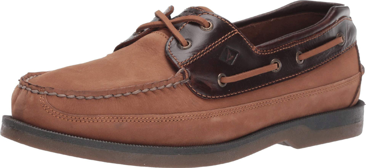 Sperry Men's Mako 2-Eye Boat Shoe, Brown Buc/Brown, 8.5