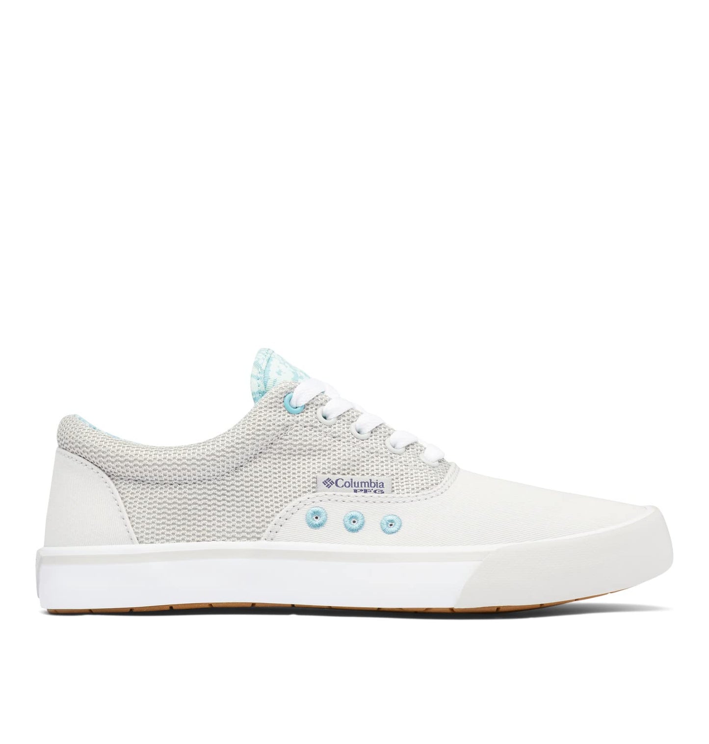 Columbia Women's Slack Water PFG Lace Boat Shoe, Grey Ice/Sea Wave, 5