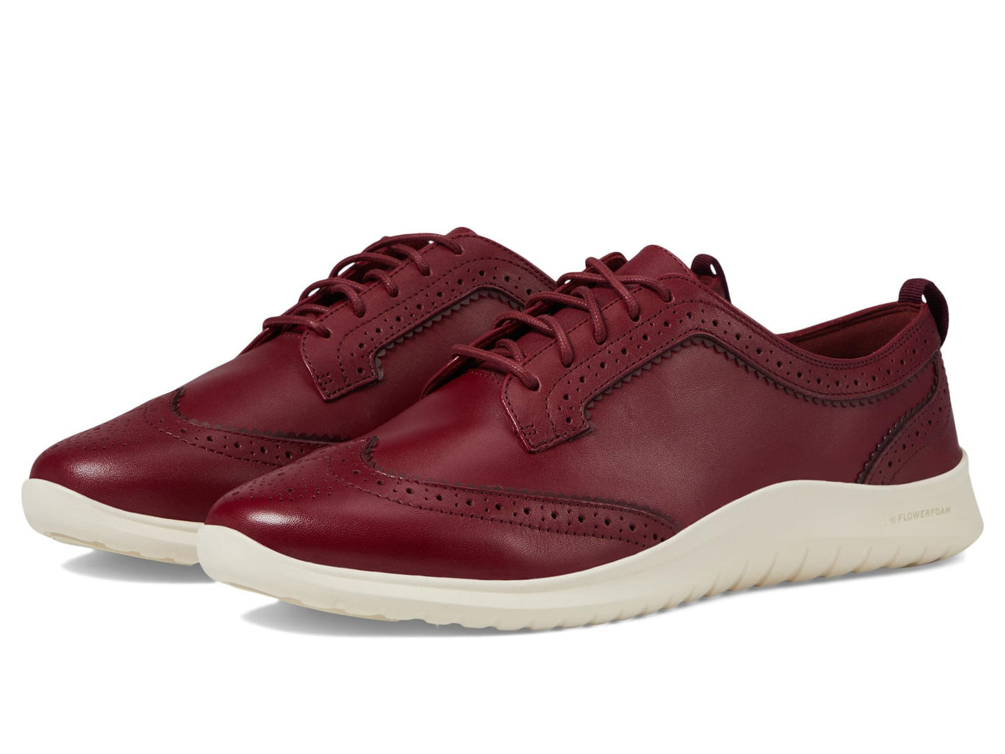 Cole Haan Womens Zerogrand Meritt Wing Tip Oxford, Black Cherry/Ivory, 10 Medium