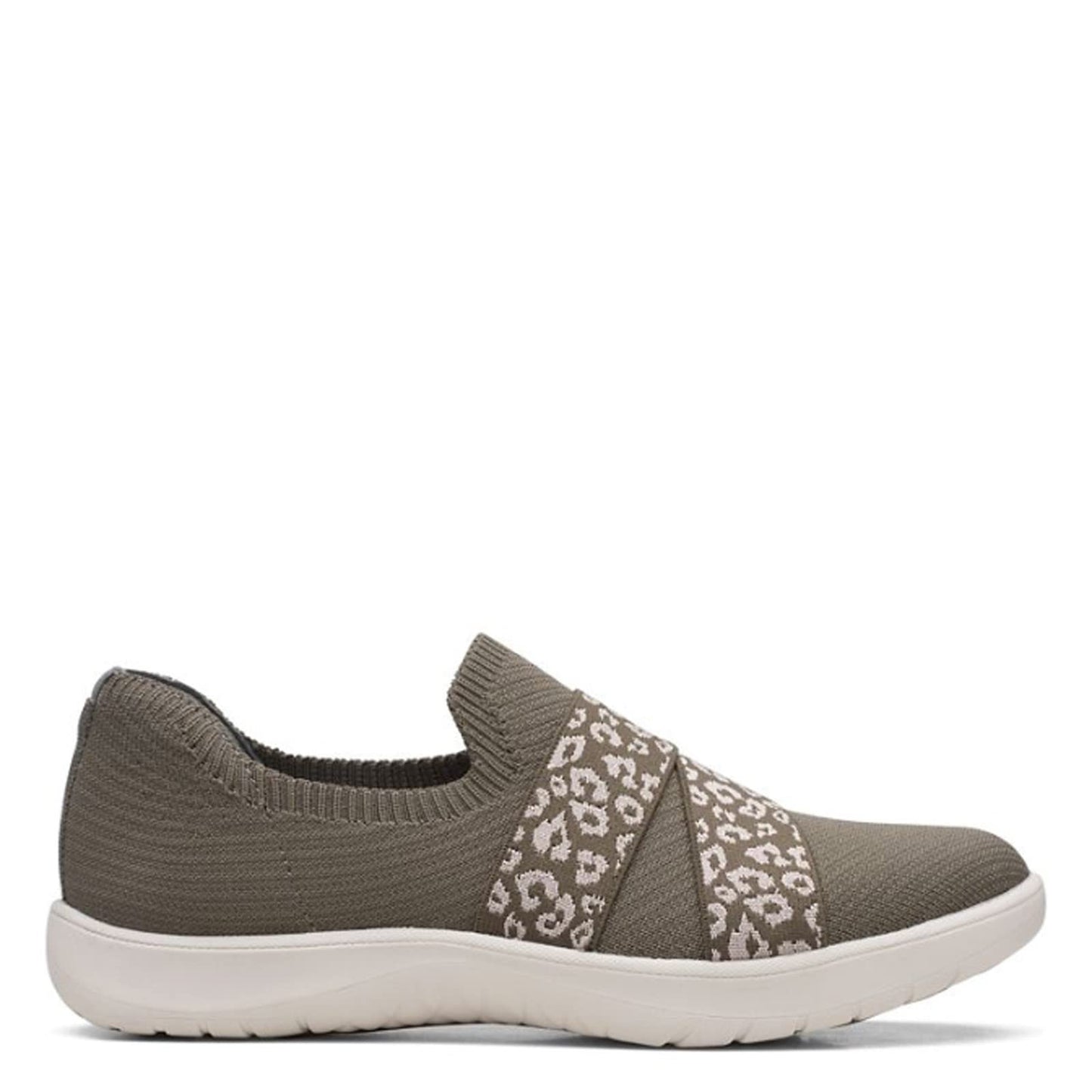 Clarks Adella Stride Dark Olive Textile 9 B (M)
