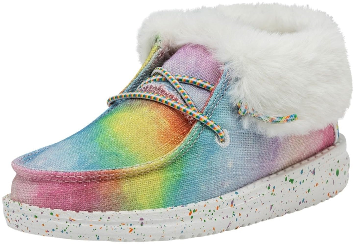 HEYDUDE Girl's Britt Toddler Rainbow Dreamer Size 8 | Girl's Shoes | Girl's Lace Up Boots | Comfortable & Light-Weight