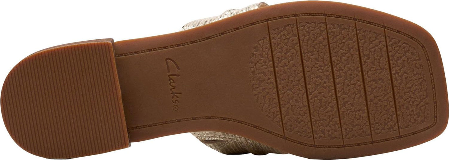 Clarks - Womens Ariany Mule Sandals, Color Champagne, Size: 6 M US