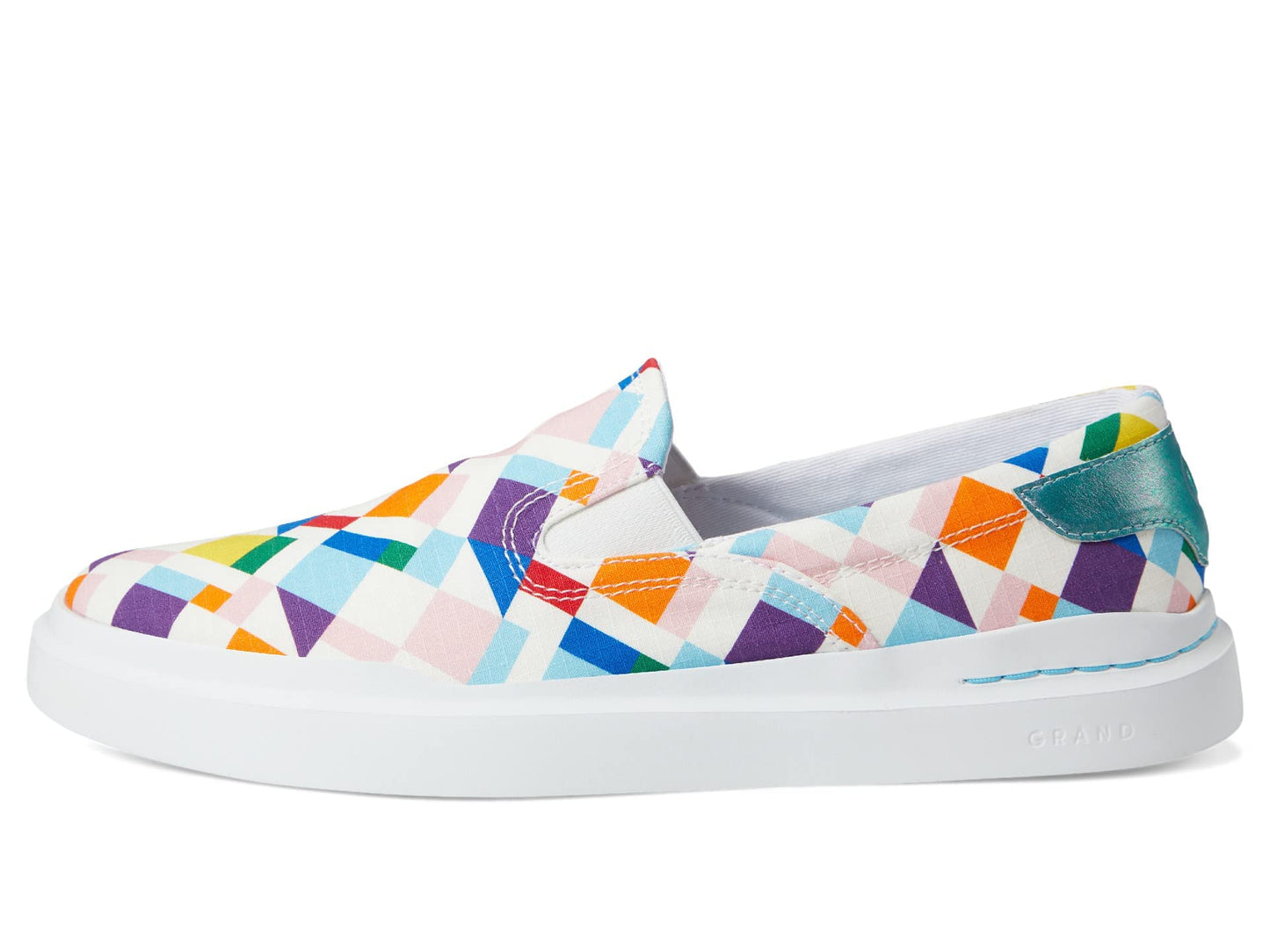 Cole Haan® Grandpro Rally Canvas Men’s Slip-On Sneakers – Man-Made Upper and Outsole – Printed Design Pride 8 D - Medium
