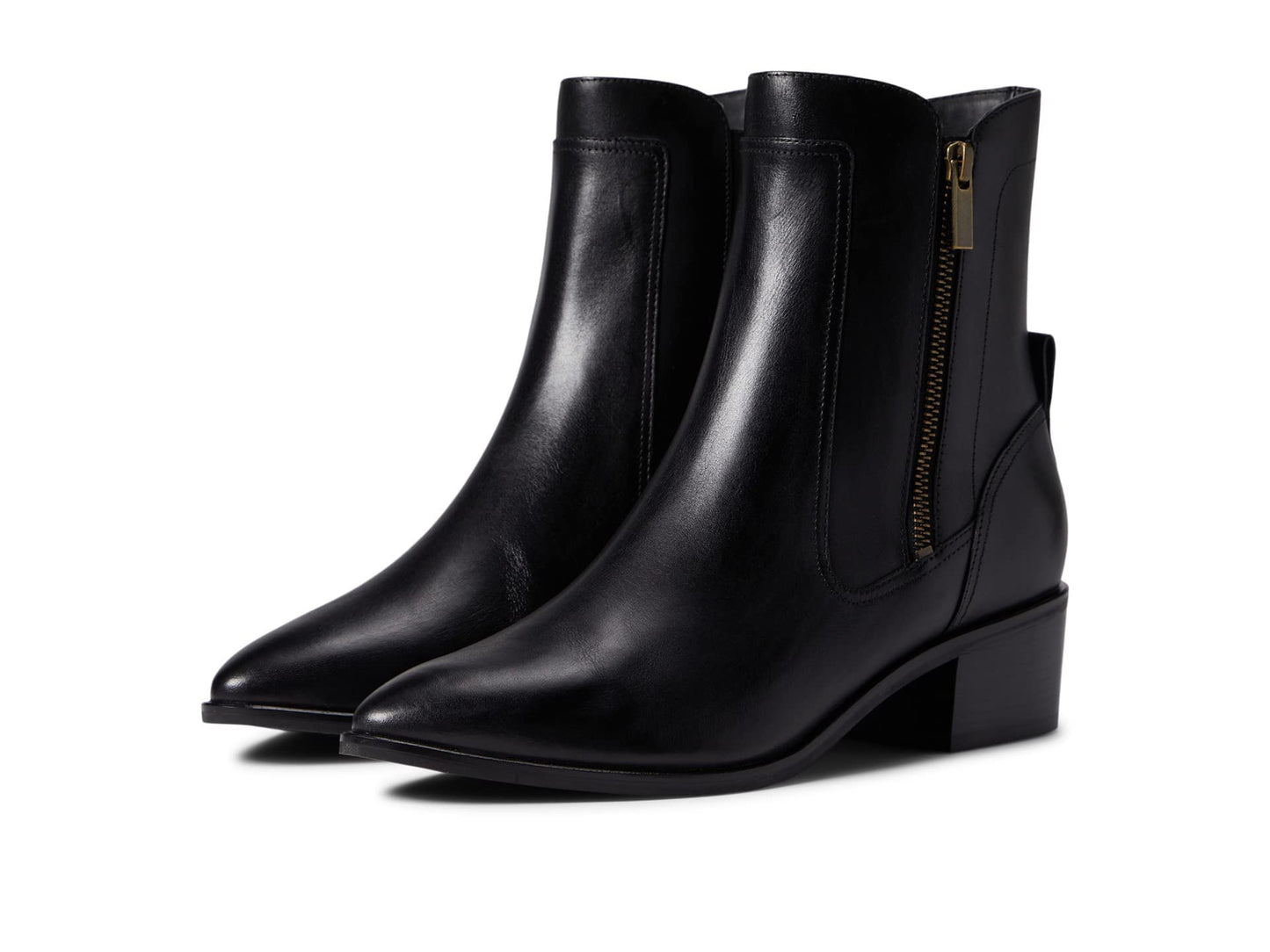 Cole Haan Womens Teegan Zippered Pointed Toe Casual Boots Low Heel 1-2" - Black - Size 5.5 B