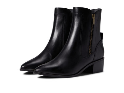 Cole Haan Womens Teegan Zippered Pointed Toe Casual Boots Low Heel 1-2" - Black - Size 5.5 B