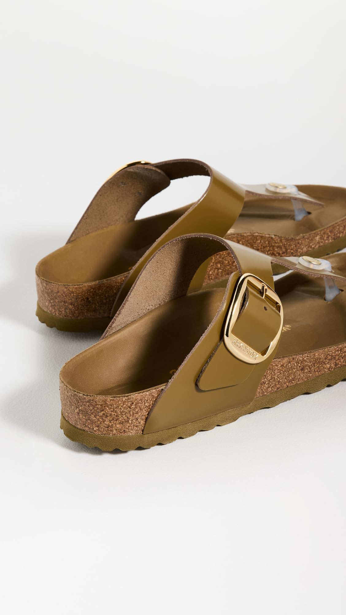 Birkenstock Women's Gizeh Big Buckle Sandals, High Shine Mud Green, 11 Medium US