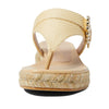 Stuart Weitzman Pearl Buckle Espadrille Sandal Wheat 6 M
