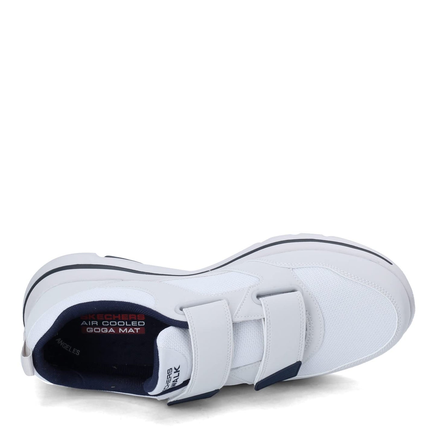 Skechers Men's Gowalk - Athletic Hook and Loop Walking Shoes | Two Strap Sneakers | Air-cooled Foam, White/Navy, 12 X-Wide
