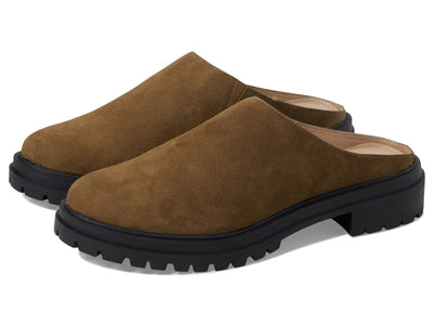 Madewell The Bradley Lugsole Mule in Nubuck for Women - Pigskin Lining with Round Toe Design, Comfortable and Soft Mule Burled Wood 8.5 M