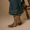 Corral Boots Women's Black Floral Western Boots | Snip Toe Cowboy Boots with Glitter Inlay, Crystal and Stud Embellishments