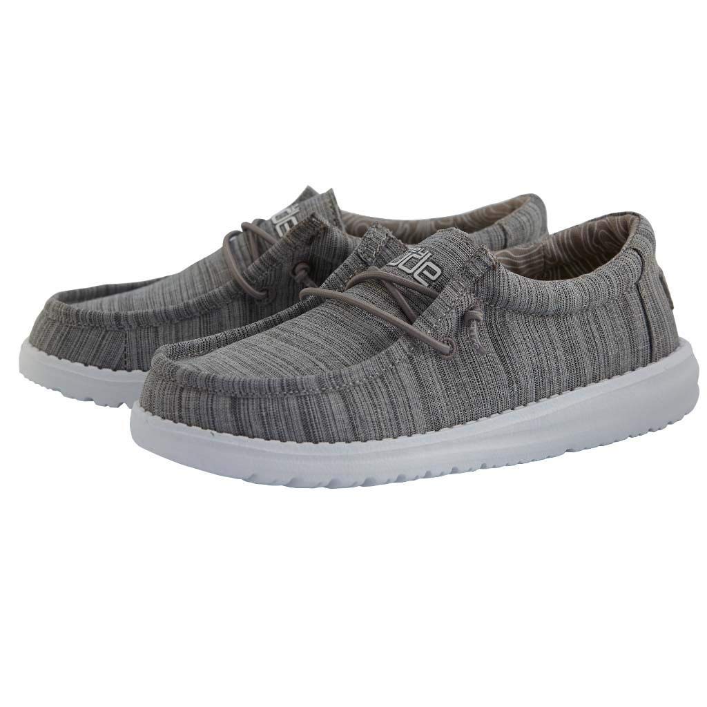 HEYDUDE Wally Toddler Blend Linen Stone Size 9 | Boy's Loafers| Boy's Slip On Shoes E10| Comfortable & Light-Weight
