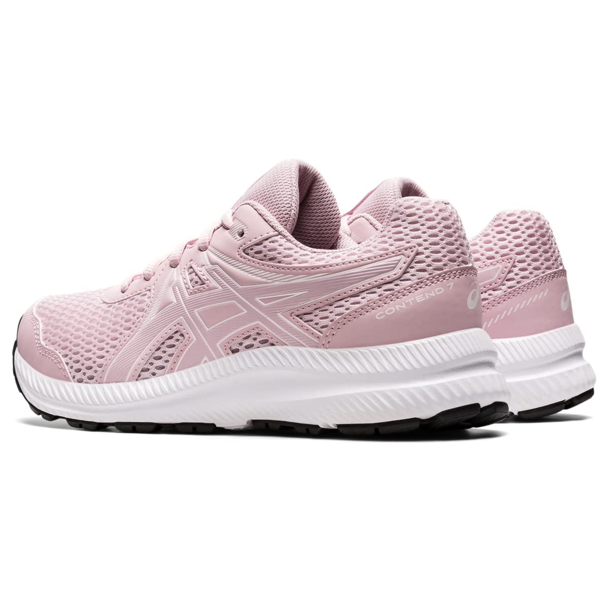 ASICS Kid's Contend 7 Grade School Running Shoe, 4, Barely Rose/White