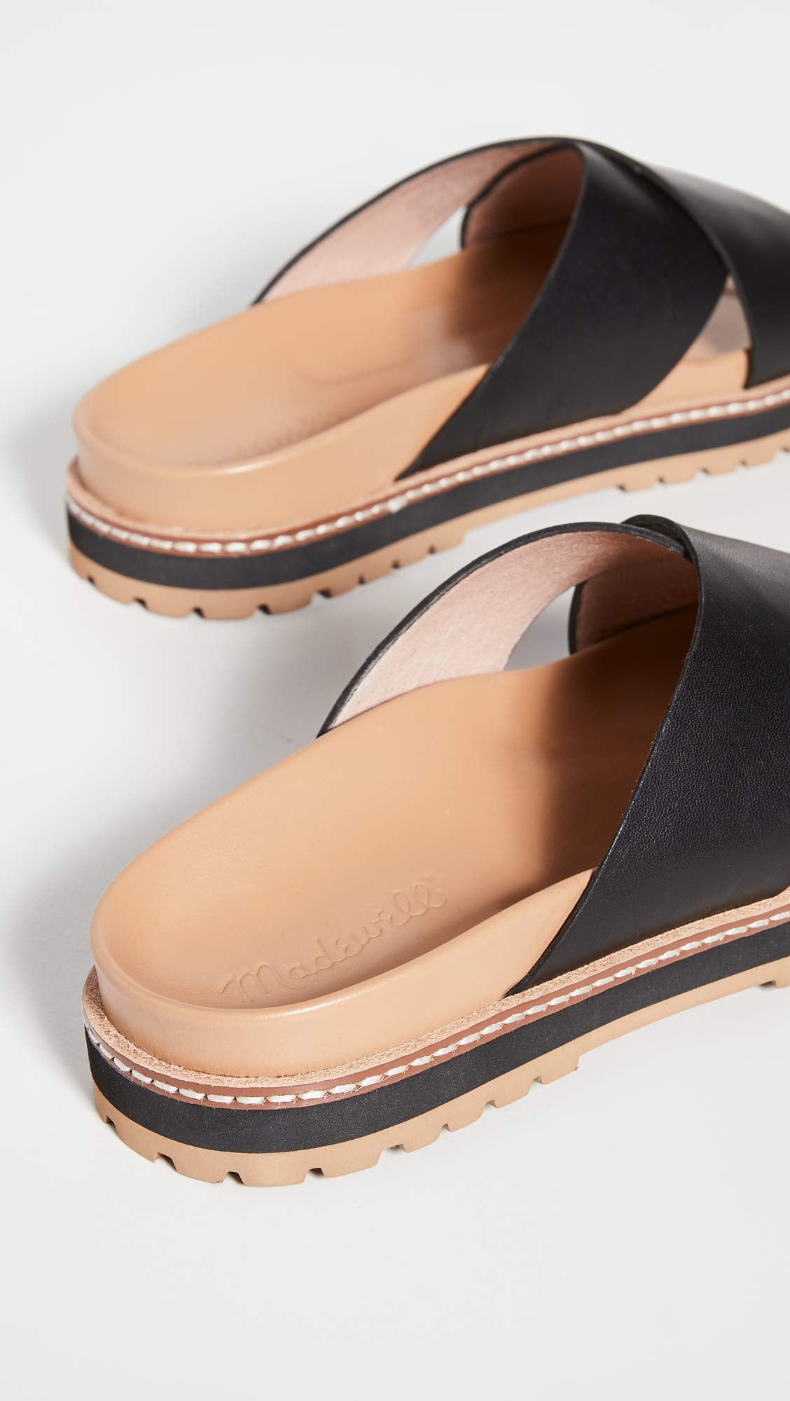 Madewell Dayna Crisscross Sandal in Leather True Black 5.5 M