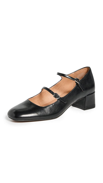 Madewell Women's The Nettie Heeled Mary Jane Heels, True Black, 11 Medium US