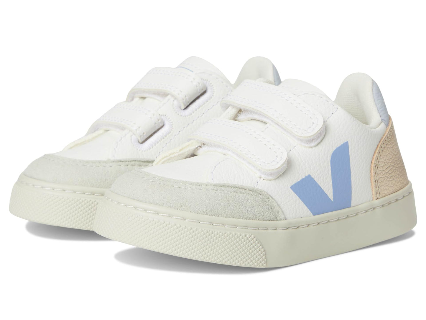 VEJA Kids Kids Small V-12 Chromefree (Toddler) Sneaker, Extra White/Multico Olympe, 6 US Unisex