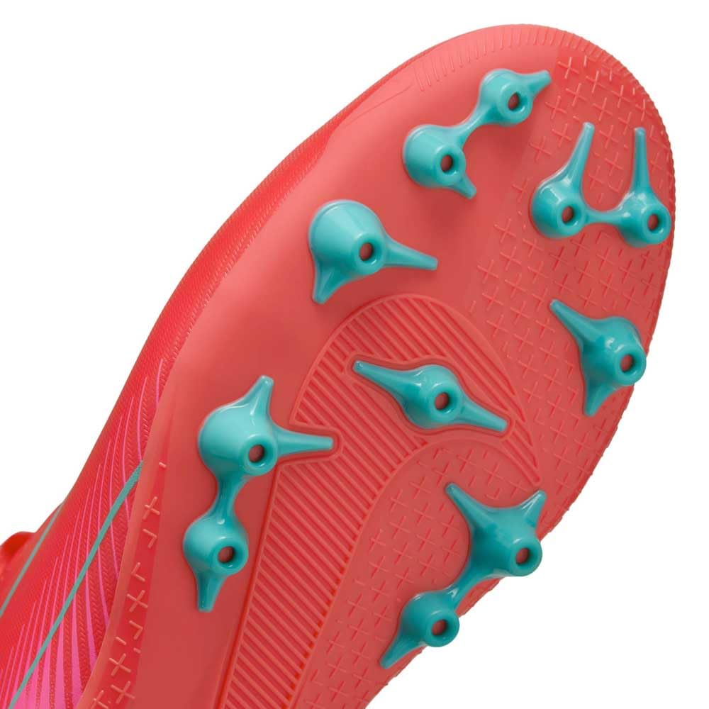 Nike Jr. Mercurial Superfly 10 Academy Little/Big Kids' AG High-Top Soccer Cleats (FQ8308-800, Ember Glow/Aurora Green) Size 2