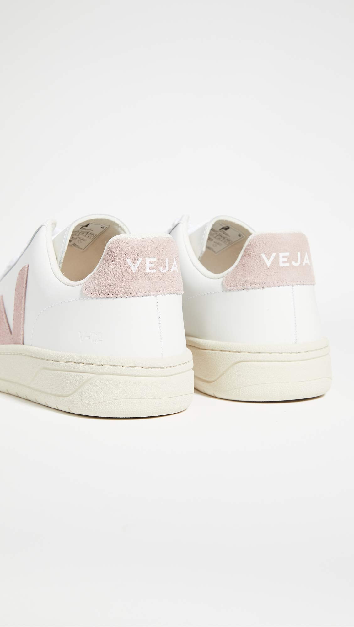 Veja Men's V-12 Sneakers, Extra White/Babe, 9 Medium US