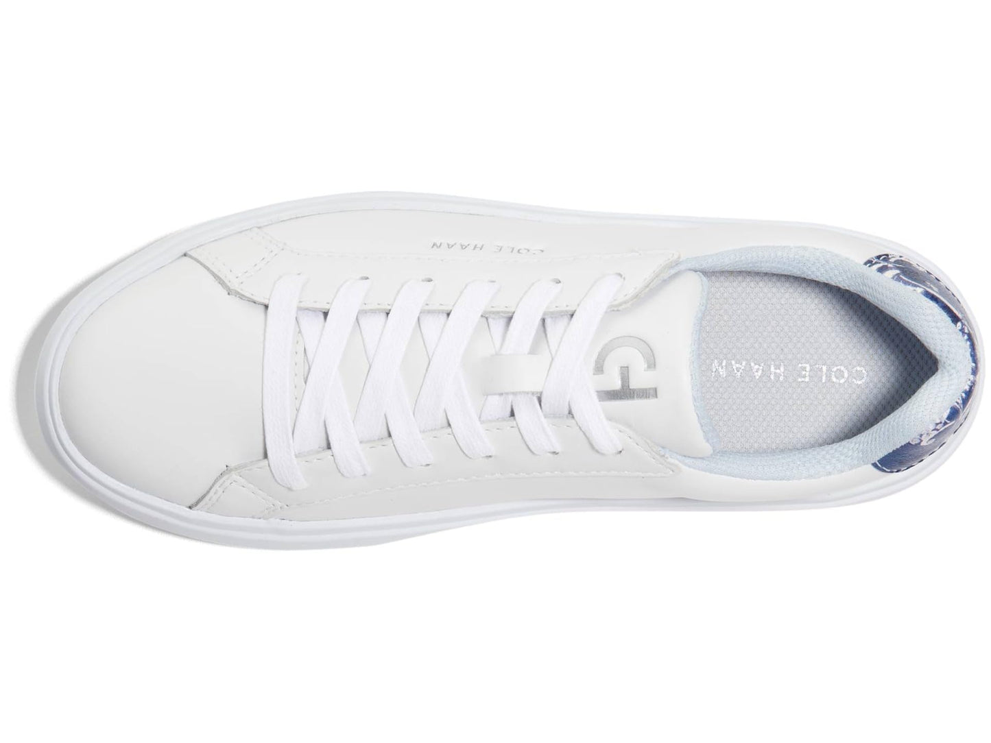 Cole Haan Women's Grand Crosscourt Daily Sneaker, Optic White/Blue Toile, 8 B Medium