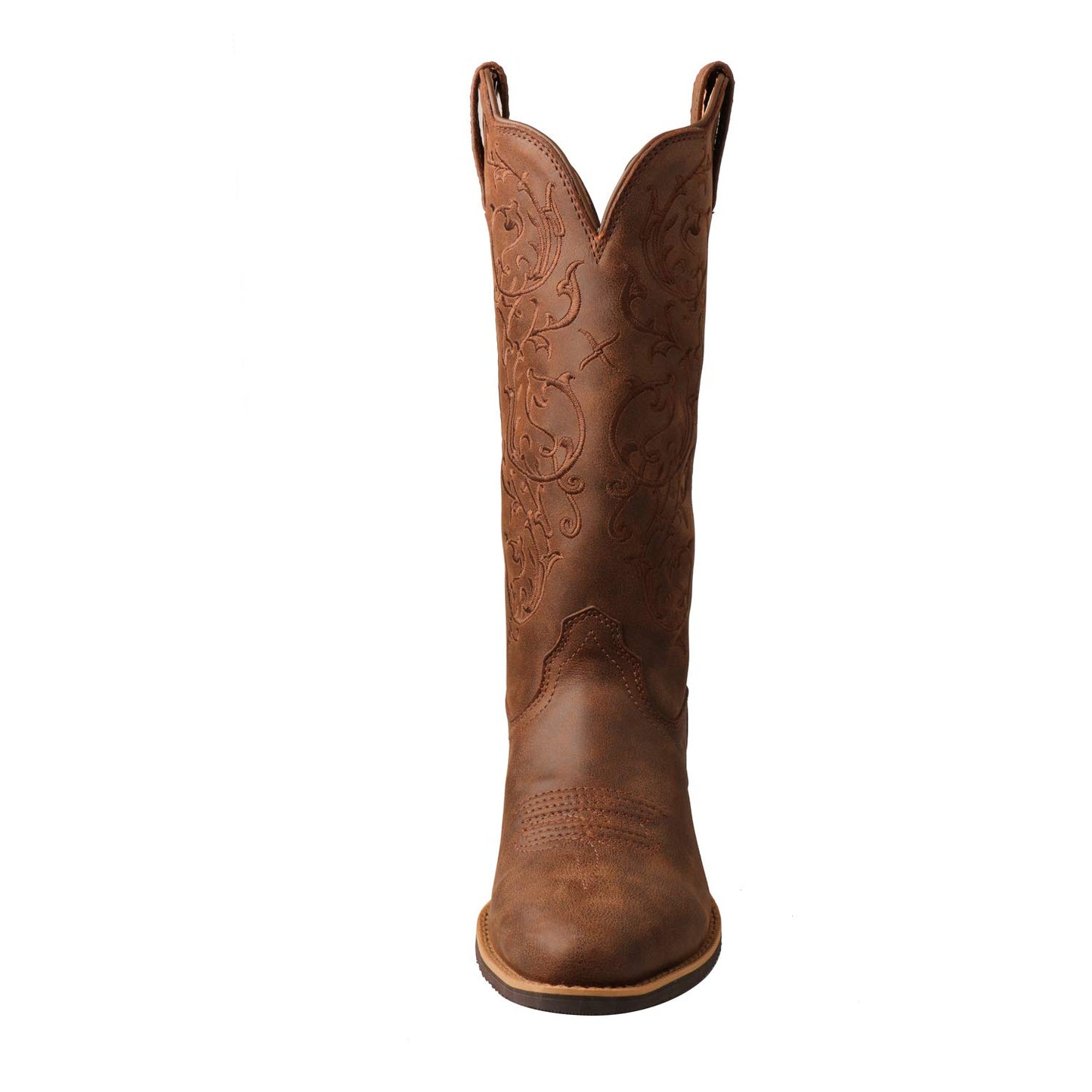 Twisted X Women's 12" Western Boot, Narrow Round Toe, Brown & Brown, 7 B