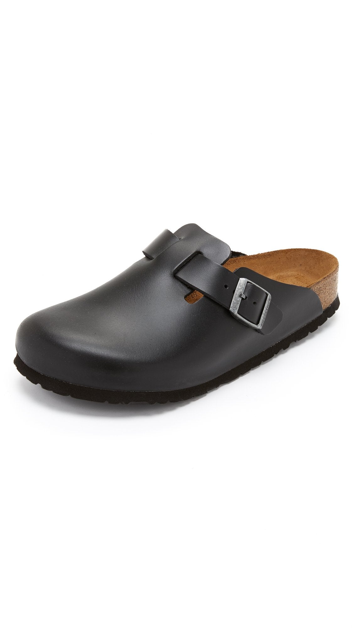 Birkenstock Unisex Boston Soft Footbed, Black Amalfi Leather, 38 M EU