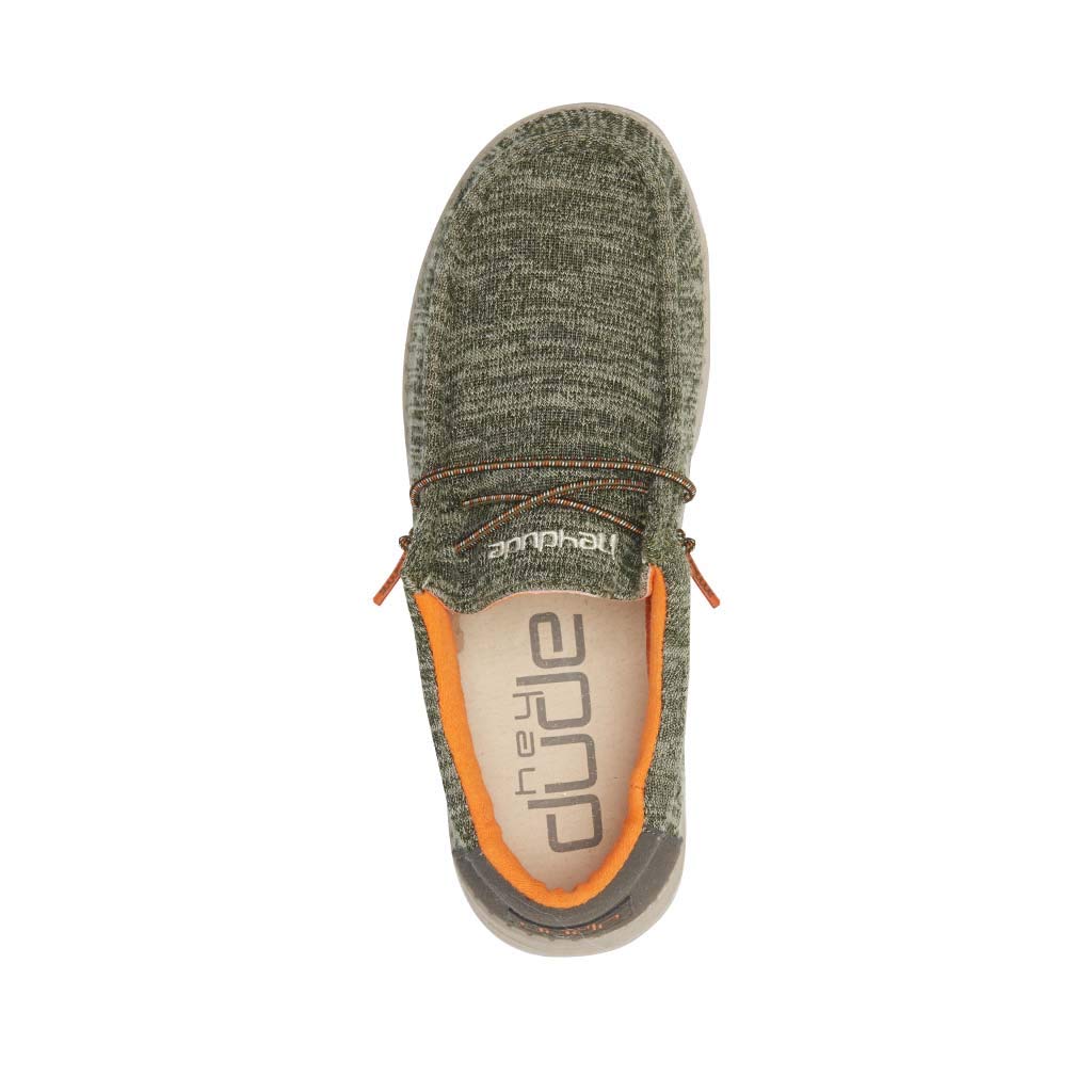 HEYDUDE Boy's Wally Youth Stretch Sage Size 6 | Boy’s Shoes | Boy's Lace Up Loafers | Comfortable & Light-Weight