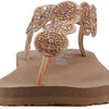 Skechers Women's Meditation-Stars And Sparkle Thong Sandal Rose Gold 6 Wide