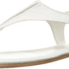 FRYE Women's Carson Seam T Flat Sandal, White, 6 M US