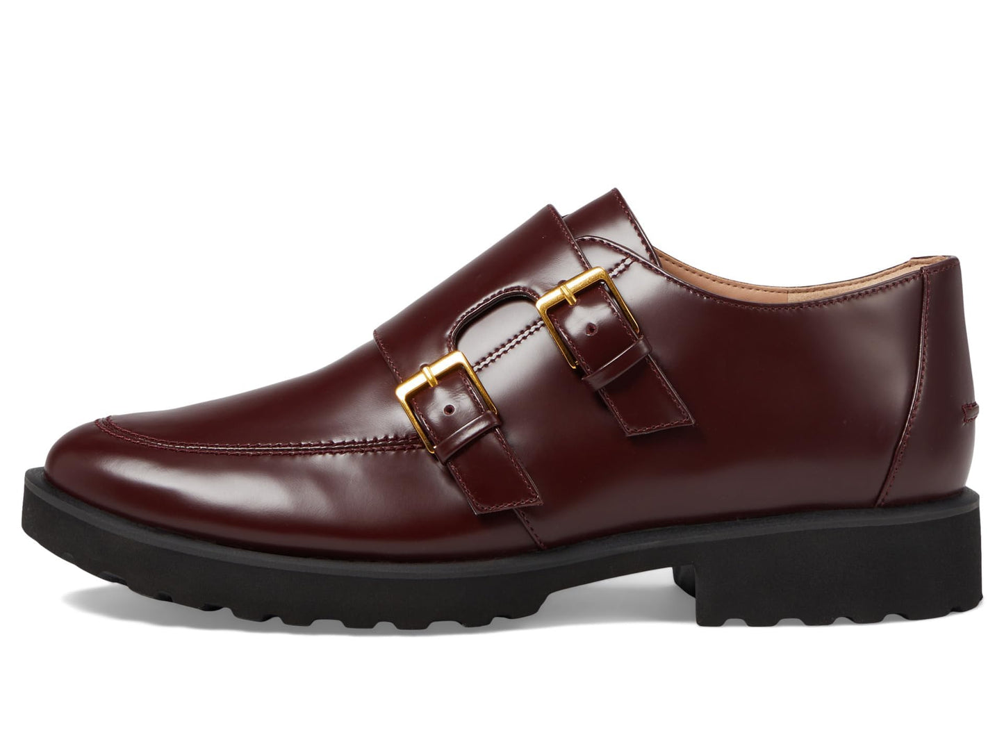 Cole Haan Women's Greenwich Monk Strap Oxford Loafer, Bloodstone Leather, 10.5