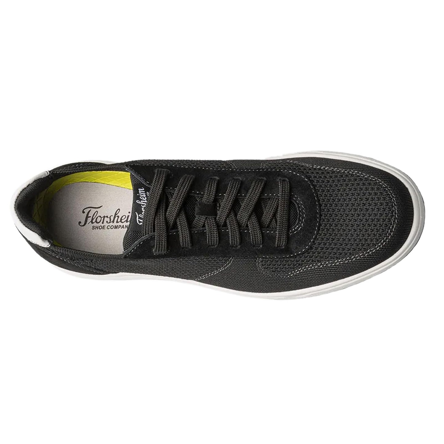 Florsheim Heist Knit 6-Eye Lace-Up Sneaker Black Knit/White Sole 9 W (3E)