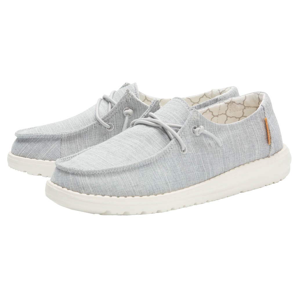 Hey Dude Girl's Wendy Toddler Linen Grey Size 10 | Girl’s Shoes | Girl’s Lace Up Loafers | Comfortable & Light-Weight