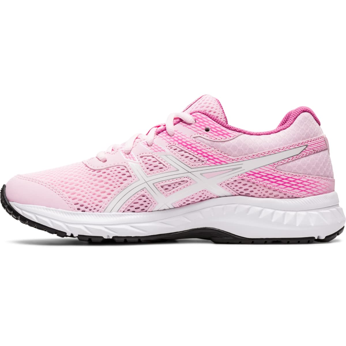 ASICS Kid's Contend 6 Grade School Running Shoes, 5.5, Cotton Candy/White