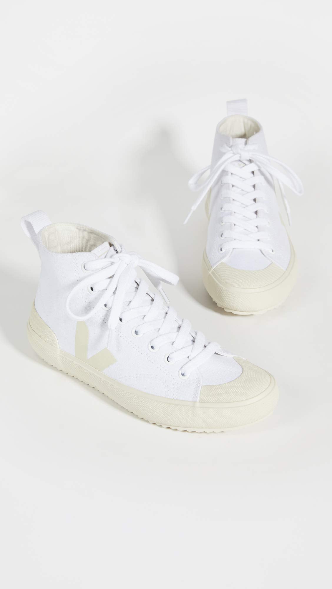 Veja Women's Nova High Top Vegan Sneakers, White/Pierre, 5 Medium US