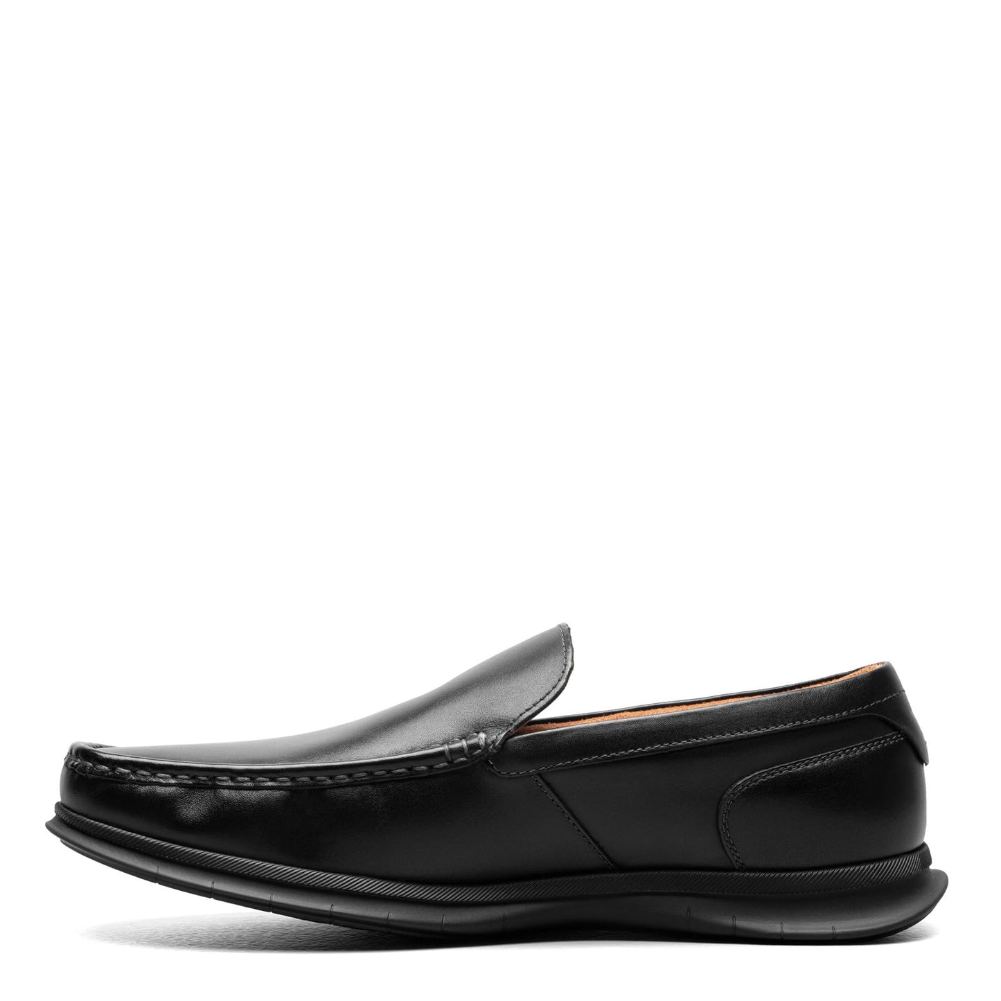 Florsheim Montigo Moc Toe Venetian Loafer Black Smooth Leather/Black Sole 8.5 M (D)