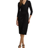 Lauren Ralph Lauren Women's Twist-Front Jersey Surplice Dress, Black, 6