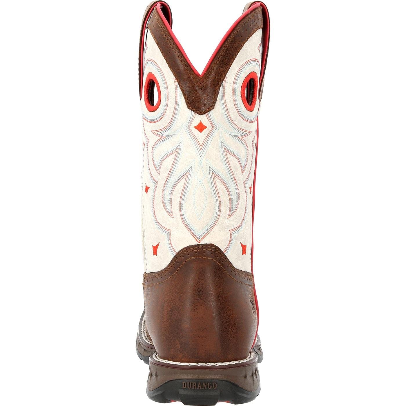 Durango® Maverick™ Women's Steel Toe Waterproof Western Work Boot, Sable Brown White, Size 8.5(M)