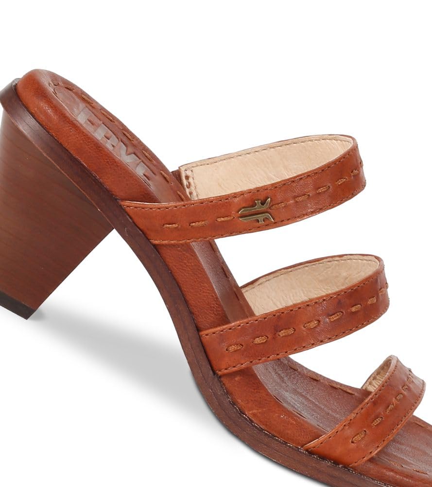 Frye Women's Estelle Strappy Slid Sandal, Cognac - 8.5M