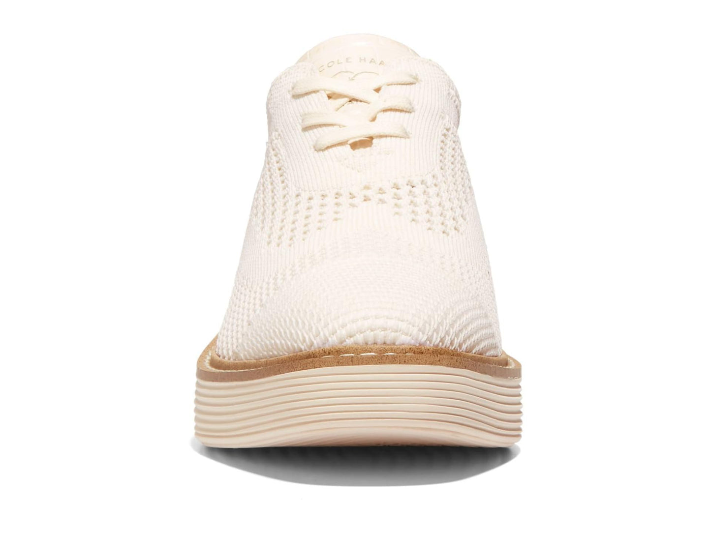 Cole Haan Womens Original Grand Platform Stitchlite Oxford Optic White/Silver Knit 7.5 B - Medium