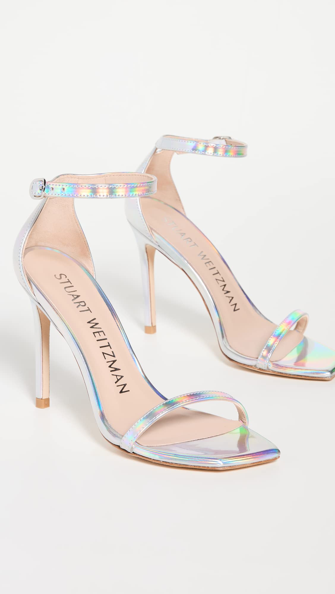 Stuart Weitzman Womens Nudistcurve 100 Sandal Silver 11 M