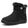 Hsyooes Womens Warm Fur Lined Winter Snow Boots Waterproof Ankle Boots Outdoor Booties Comfortable Shoes for Women,Black,11 M US=Label Size 43