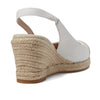 Cole Haan Cloudfeel Espadrille Wedge Slingback 80 mm White Leather Natural Linen 7.5 B (M)
