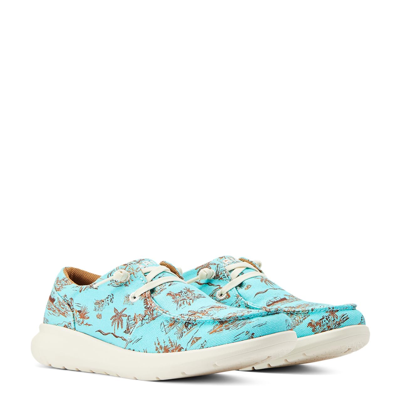 ARIAT Womens Hilo Western Aloha Turquoise Paniolo Print 7.5