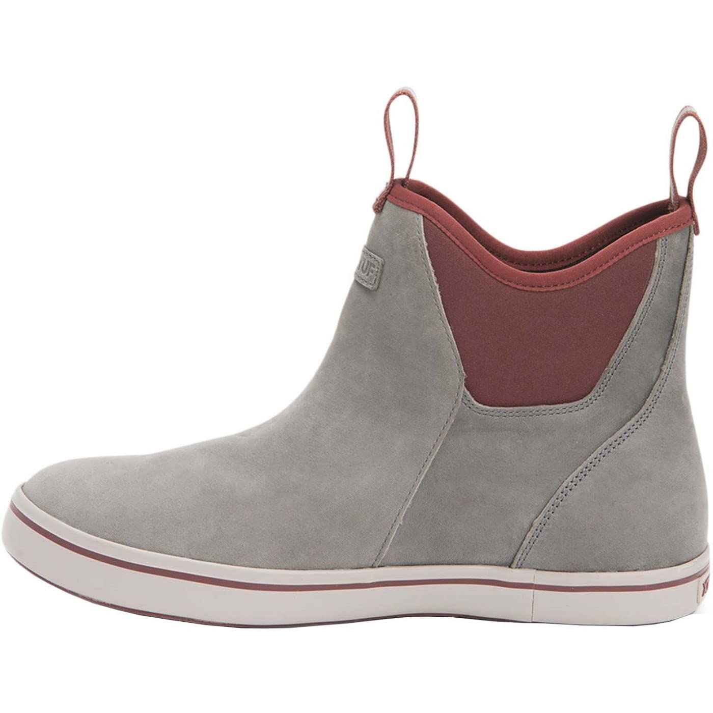 Xtratuf Men's 6 Inch Leather Ankle Deck Boot, Gray/Rum Raisin, Size 7