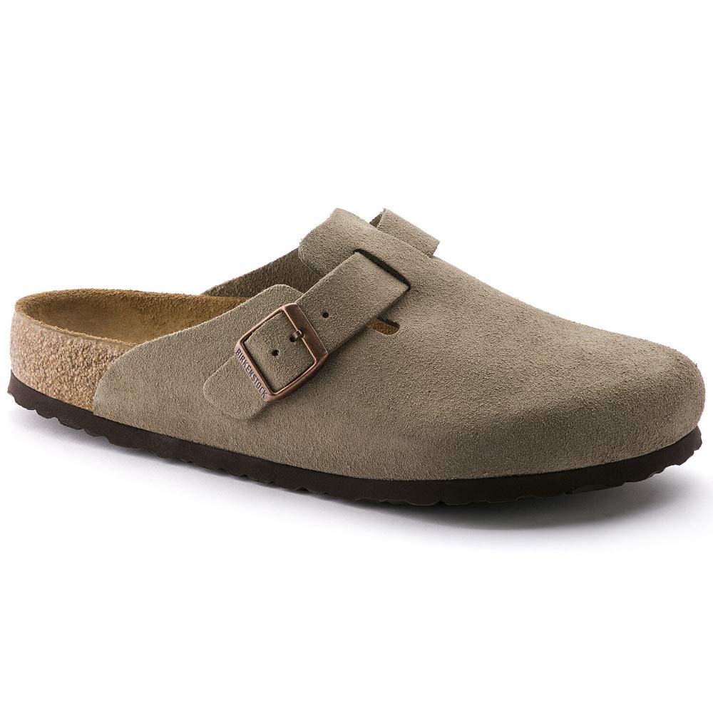 The Birkenstock Boston in the classic taupe suede.