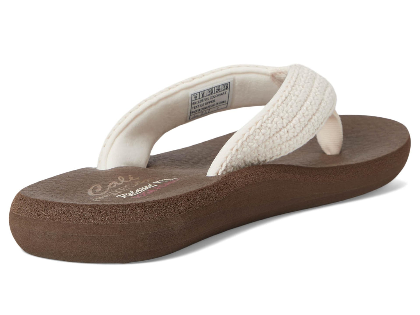 SKECHERS Womens Asana - Valley Chic!, Natural, 8, Medium