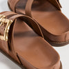 SCHUTZ Women's Enola Slides, New Wood, Brown, 8 Medium US